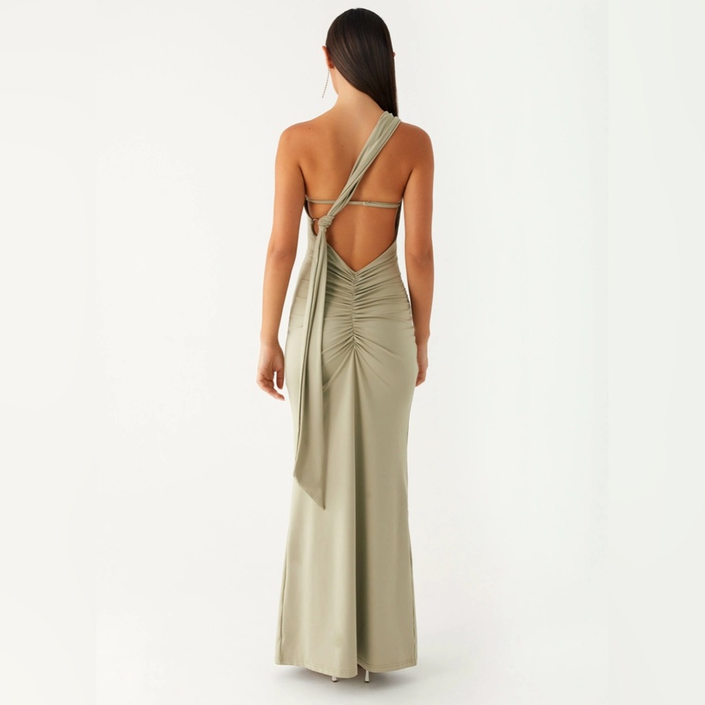 Peppermayo Olive Green One-Shoulder Maxi Dress - Picture 9 of 9